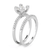 3W1589 - Rhodium Brass Ring with AAA Grade CZ  in Clear A874-3W1589