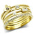 GL322 - IP Gold(Ion Plating) Brass Ring with Top Grade Crystal  in Clear A874-GL322