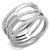 3W1070 - Rhodium Brass Ring with AAA Grade CZ  in Clear A874-3W1070
