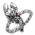 3W563 - Rhodium Brass Ring with Top Grade Crystal  in Siam A874-3W563