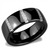3W956 - High polished (no plating) Stainless Steel Ring with Ceramic  in Jet A874-3W956