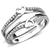 DA242 - High polished (no plating) Stainless Steel Ring with AAA Grade CZ  in Clear A874-DA242