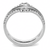 DA242 - High polished (no plating) Stainless Steel Ring with AAA Grade CZ  in Clear A874-DA242