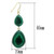 VL019 - Gold Brass Earrings with Synthetic MALACHITE in Emerald A874-VL019