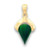 LOA633 - Gold Brass Pendant with Synthetic Synthetic Glass in Emerald A874-LOA633