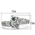 3W132 - Rhodium Brass Ring with AAA Grade CZ  in Clear A874-3W132