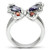 3W233 - Rhodium Brass Ring with AAA Grade CZ  in Multi Color A874-3W233