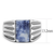 TK1799 - High polished (no plating) Stainless Steel Ring with Semi-Precious Sodalite in Capri Blue A874-TK1799