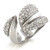 9W076 - Rhodium Brass Ring with AAA Grade CZ  in Clear A874-9W076