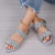 Color: Brown, Shoe Size: 38 - Flat Women's Slippers 2024 New Summer Fashion Casual Metal Decorated  F640-12000038631292031