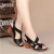 Color: black, Shoe Size: 40 - New Mid-heel Sandals Women Summer Shoes Comfortable High Heels Thick  F640-12000029511566789