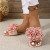 Color: Lavender, Shoe Size: 40 - Women's Flower Flat Slippers 2023 Summer Plus Size Shoes New Squar F640-12000033705654299