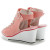 Color: Pink, Shoe Size: 42 - Spring Summer Women's Height Increasing Platform Canvas Fish Mouth Sho F640-66932182674