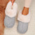 Color: GRAY, Shoe Size: 42 - Closed Toe Warm Cotton Slippers Women Faux Fur Thicken Plush Winter Ho F640-12000036942235669