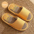 Color: Beige, Shoe Size: 14.5 - Linen Slippers Indoor Home Breathable Women Men Slides Linen Couple F640-12000033430213143