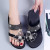 Color: WHITE, Shoe Size: 39 - Women Wedge Slippers Summer Fashion Sandals Platform Rhinestone Butte F640-12000038141223340