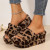 Color: Beige, Shoe Size: 36, Ships From: CHINA - Leopard Fur Women High Heel Slippers Wedges Home C F640-12000041673975605