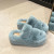 Color: SKY BLUE, Shoe Size: 35 - New Winter Open Toe Slipper Fur Thick Sole Flats Heel Ladies Casua F640-12000035794326414