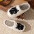 Color: WHITE, Shoe Size: 4.5 - Winter Women's Slippers Indoor Cartoon Black Cat Cute Girls Slipper  F640-12000040617067271
