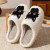 Color: WHITE, Shoe Size: 4.5 - Winter Women's Slippers Indoor Cartoon Black Cat Cute Girls Slipper  F640-12000040617067271
