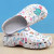 Color: Burgandy, Shoe Size: 35-36 - Medical print Nurse Clogs EVA Surgical Slippers Lightweight Non F640-12000043378540749