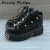 Color: Clear, Shoe Size: 45 - Punk Style Women Sneakers Lace-up 6CM Platform Shoes Woman Creepers F F640-12000042136996474