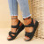 Shoe Size: 40, Color: Black - Summer Wedge Sandals for Women 2023 New Fashion Non Slip Beach Shoes  F640-12000037498420315