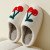 Color: Yellow, Shoe Size: 4.5 - Super Cute Cherries Plush House Slippers for Women, Comfy Home Shoe F640-12000036086553918