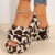 Color: Grape, Shoe Size: 35, Ships From: CHINA - Leopard Fur Women High Heel Slippers Wedges Home C F640-12000041673975613