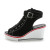 Color: black, Shoe Size: 35 - Spring Summer Women's Height Increasing Platform Canvas Fish Mouth Sh F640-66932182658