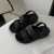 Color: black, Shoe Size: 38 - Ladies Summer EVA Slippers Solid Color Flat Beach Sandals Fashion Hom F640-12000039565570116