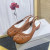 Color: Ivory, Shoe Size: 38 - Summer New Split Toe Genuine Leather Bowknot Chunky Heel Sandals Wome F640-12000039259262239