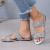 Color: Silver, Shoe Size: 40 - Flat Women's Slippers 2024 New Summer Fashion Casual Metal Decorated F640-12000038631292025