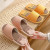 Color: Grape, Shoe Size: 14.5 - Linen Slippers Indoor Home Breathable Women Men Slides Linen Couple F640-12000033430213148