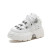 Color: WHITE, Shoe Size: 35 - Punk Style Women Sneakers Lace-up 6CM Platform Shoes Woman Creepers F F640-12000030794491020