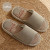 Color: Olivine, Shoe Size: 15.5 - Linen Slippers Indoor Home Breathable Women Men Slides Linen Coup F640-12000033430213160