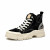 Color: black, Shoe Size: 7 - BeauToday Casual Sneakers Women Suede Leather Round Toe Lace-Free High F640-10000015693275347