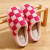 Color: Pink, Shoe Size: 5 - New Fuzzy Slippers Fashion Checker Indoor Embroidery Houseshoes Cozy Wo F640-12000035944199943