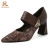 Color: Brown, Shoe Size: 35 - PRXDONG Genuine Leather Women Pumps 2025 New Spring Summer High Heels F640-12000044377351947