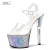 Color: Deep Purple, Shoe Size: 11.5 - Wedding Crystal Thin High Heels Women Sandals 20CM Super Shoe F640-12000017163914841