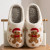 Color: WHITE, Shoe Size: 37-38 - Women Christmas Gingerbread Man Cute Winter Warm Slippers Exquisit F640-12000042897204432