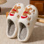 Color: WHITE, Shoe Size: 37-38 - Women Christmas Gingerbread Man Cute Winter Warm Slippers Exquisit F640-12000042897204432