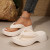 Color: WHITE, Shoe Size: 4 - Women Slippers Platform Wedges Flip Flops Summer Casual Cozy Slides Wo F640-12000038370666370