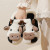 Color: Khaki, Shoe Size: 39 - New Winter Unisex Cartoon Cow Warm Plush Slippers Couple's Indoor Non F640-12000039396966129
