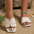 Color: Beige, Shoe Size: 37 - Summer Slippers Women Flat Luxury Outdoor Beach Flip Flops Female San F640-12000037983824736