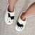 Color: WHITE, Shoe Size: 44 - Cow Cat Pet Pattern Embroidery stuffed Home Platform Cozy Wool Cotton F640-12000040047978847