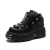Color: black, Shoe Size: 43 - Punk Style Women Sneakers Lace-up 6CM Platform Shoes Woman Creepers F F640-12000042136996456