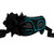 Aqua Electro Luminescent Wire Black Lace Party Mask A706-A560