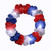 Light Up Flower Hawaiian Stretch Crown Red White and Blue A706-LFHSCRBW