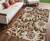 5' X 8' Brown and Ivory Floral Washable Non Skid Indoor Outdoor Area Rug N270-562420